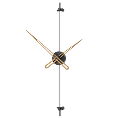 Mclock Designové nástěnné hodiny AX6008 Axle black-walnut 60cm