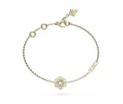 Guess Stylový pozlacený náramek s květinou La Fleur JUBB04557JWYG (Délka 14,5 cm)