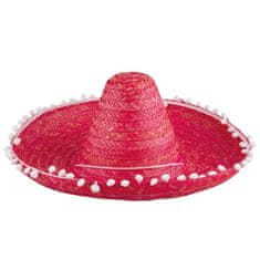 funny fashion Mexické sombrero červené 50cm