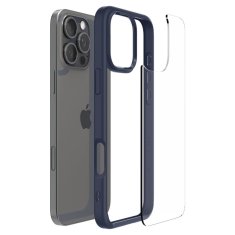 Spigen Kryt na iPhone 16 PRO MAX 6.9" Spigen Ultra Hybrid Transparentí s modrým lemem 