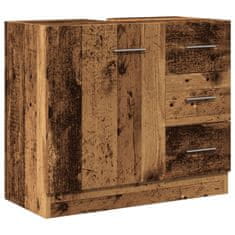 Vidaxl Skříňka pod umyvadlo old wood 63 x 30 x 54 cm kompozitní dřevo