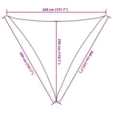 Vidaxl Plachta proti slunci HDPE trojúhelník 3,6x3,6x3,6 m antracitová