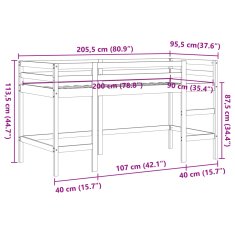 Vidaxl Dětská patrová postel žebřík voskově hnědá 90 x 200 cm borovice