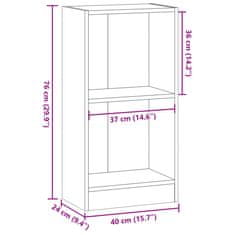 Vidaxl Knihovna dub artisan 40 x 24 x 76 cm kompozitní dřevo