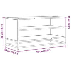 Vidaxl TV skříňka dub sonoma 91 x 40 x 46 cm kompozitní dřevo a kov