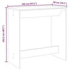 Vidaxl Barový stůl bílý 102 x 50 x 103,5 cm kompozitní dřevo