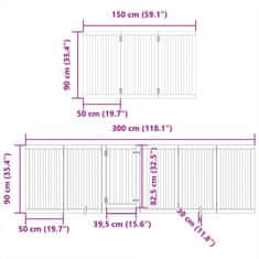 Petromila Zábrana pro psy s dvířky skládací 9 panelů 450 cm topol