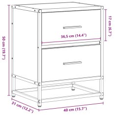 Vidaxl Noční stolky 2 ks kouřový dub 40 x 31 x 50 cm kompozitní dřevo