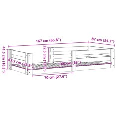 Petromila Postel bez matrace bílá 80 x 190 cm masivní borovice