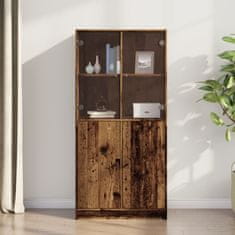 shumee vidaXL Highboard s dvířky old wood 68 x 37 x 142 cm kompozitní dřevo