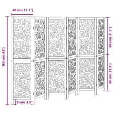 Petromila Paraván 6dílný černý masivní dřevo pavlovnie