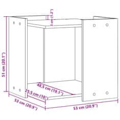 Vidaxl Skříňka na kočičí záchod kouřový dub 53 x 53 x 51 cm kompozit