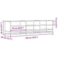 Vidaxl TV skříňka šedá sonoma 180 x 40 x 46 cm kompozitní dřevo