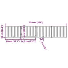 Petromila Zábrana pro psy s dvířky skládací 4 panely bílá 320 cm topol