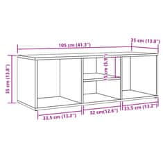 Vidaxl Botníková lavice dub artisan 105 x 35 x 35 cm kompozitní dřevo