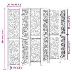 Petromila Paraván 6dílný černý masivní dřevo pavlovnie
