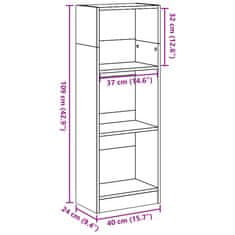 Vidaxl Knihovna betonově šedá 40 x 24 x 109 cm kompozitní dřevo