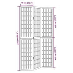 Vidaxl Paraván 3dílný černý masivní dřevo pavlovnie