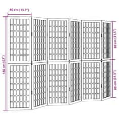 Vidaxl Paraván 6dílný černý masivní dřevo pavlovnie
