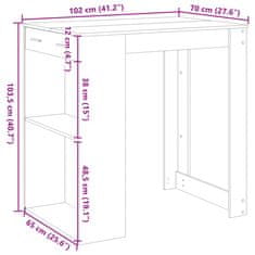 Vidaxl Barový stůl dub artisan 102 x 70 x 103,5 cm kompozitní dřevo