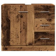 Vidaxl Skříňka pod umyvadlo old wood 63 x 30 x 54 cm kompozitní dřevo