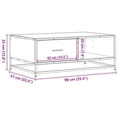 Vidaxl Konferenční stolek kouřový dub 90 x 57 x 35 cm kompozit a kov