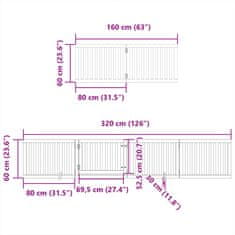 Petromila Zábrana pro psy s dvířky skládací 12 panelů bílá 960 cm topol