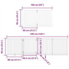 Petromila Zábrana pro psy s dvířky skládací 6 panelů 480 cm topol