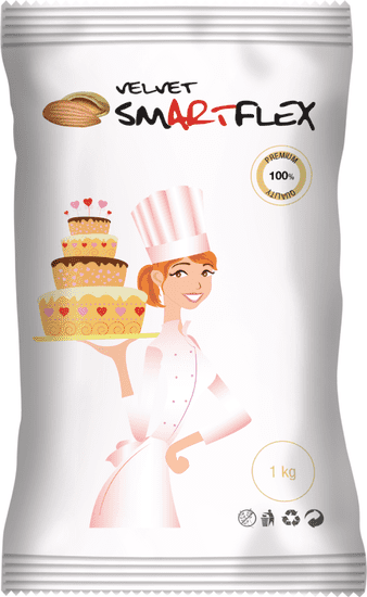 Smartflex Velvet Mandle 1 kg v sáčku (Potahovací a modelovací hmota na dorty)