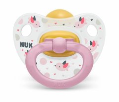 Nuk Dudlík happy kids,la,v1 (0-6m.) růžový ptáček