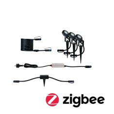 Paulmann PAULMANN Plug a Shine set Smart Home Zigbee 3.0 LED bodové zahradní světlo Sting IP67 3000K 3x6W 75VA antracit 5028