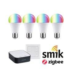 Paulmann PAULMANN Startovací sada Zigbee 3.0 LED žárovka E27 RGBW plus Gateway smik plus vypínač 5190