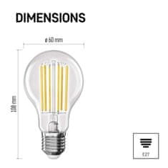 Emos EMOS LED žárovka Filament A60 A CLASS / E27 / 7,2 W (100 W) / 1521 lm / teplá bílá ZF5167