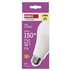 Emos EMOS LED žárovka Classic A80 / E27 / 20 W (150 W) / 2452 lm / teplá bílá ZQ5E81