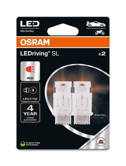 Osram OSRAM LED P27/7W LEDriving SL Red 12V blistr 2ks 3157DRP-2BL