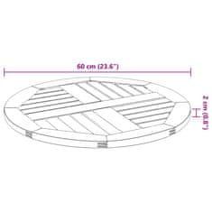 Vidaxl Stolní deska Ø 60 x 2 cm kulatá masivní akáciové dřevo