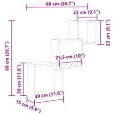 Vidaxl Nástěnné police kostka dub artisan 68x15x68 cm kompozitní dřevo