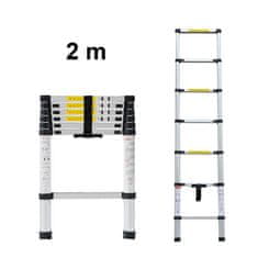 MXM Teleskopický žebřík - 2m, hliníkový