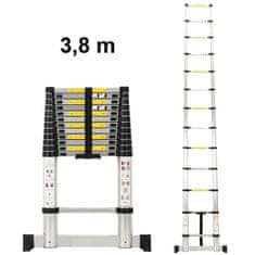 MXM Teleskopický žebřík - 3,8m, hliníkový