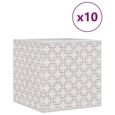 Vidaxl Skládací úložné boxy 10 ks krémové 32x32x32 cm netkaná textilie