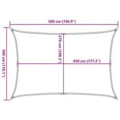 Vidaxl Stínící plachta 160 g/m² žlutá 3 x 5 m HDPE