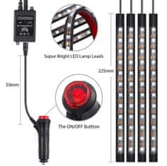 Zaparkorun.cz Barevné LED RGB pásky do auta, 4 ks