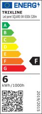 Bateriecentrum TR-134 LED panel 6W 528lm 6500K - čtverecový vestavný Trixline