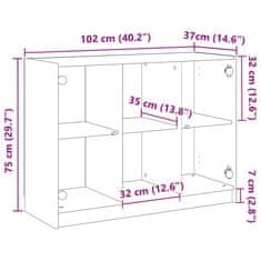 Vidaxl Příborník old wood 102 x 37 x 75,5 cm kompozitní dřevo