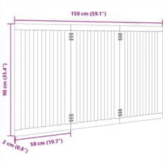 Vidaxl Zábrana pro psy skládací 3 panely 150 cm topolové dřevo