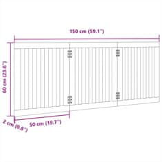 Petromila Zábrana pro psy skládací 3 panely černá 150 cm topolové dřevo