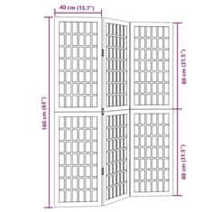 Vidaxl Paraván 3dílný černý masivní dřevo pavlovnie