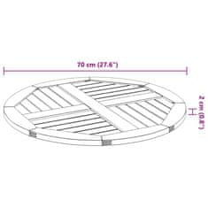 Vidaxl Stolní deska Ø 70 x 2 cm kulatá masivní akáciové dřevo