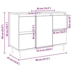 Vidaxl Koupelnová skříňka dub sonoma 80 x 33 x 60 cm kompozitní dřevo