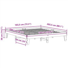 Vidaxl Postel bez matrace bílá 180 x 200 cm masivní borovice